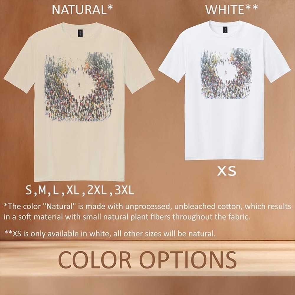 Crowd in Motion Abstract Graphic Tee Contemplative Art Design - Picture 5 of 6